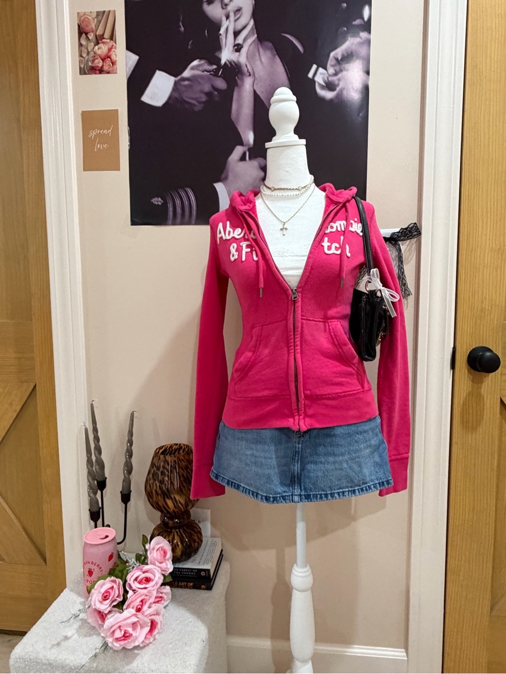 Y2K Abercrombie & Fitch Hot Pink Full-Zip Hoodie